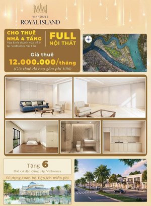 cho thuê shop house 2 mặt tiền hoàn thiện full nội thất dự án vinhomes vũ yên