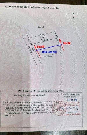 5.8 tỷ/căn nhà 2 tầng kiệt ô tô số 93 nguyễn duy trinh. hướng: tây
