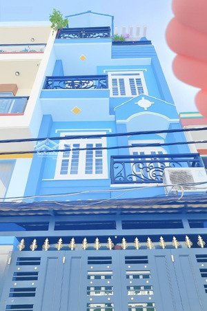 nhà 4 tầng, 50m2, 4x12.5m, 5 phòng, hẻm xe hơi thông, hương lộ 2.