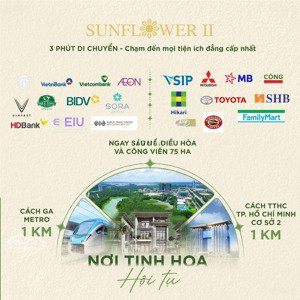 bán biệt thự sunflower ii vị trí trung tâm p. bình dương, gần metro a1, siêu thị aeon giá 45tr/m2
