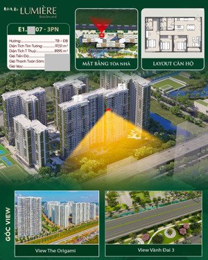 tháp e1 căn 3pn rẻ nhất thị trường 5.8tỷ, tầng trung view trung tâm thành phố