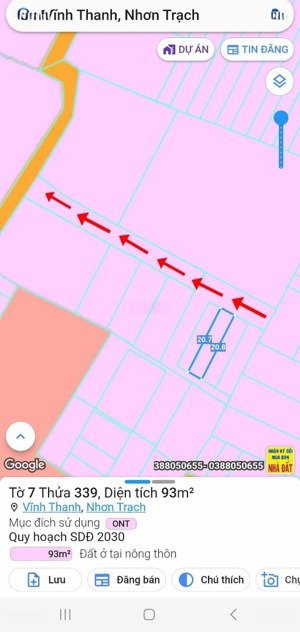 bán đất vĩnh thanh, nhơn trạch, đồng nai, 1,45 tỷ, 93 m2 giá ưu đãi