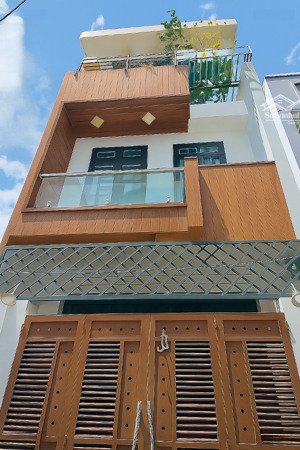 nhà 3 tầng, 52m2, 4.5x11.8m, 3 phòng, hẻm ô tô, đường lê văn quới, kdc dân trí.