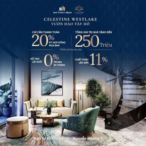 bán căn hộ góc 2 ngủ 2 vệ sinh cực đẹp tại celestine westlake số 300 võ chí công