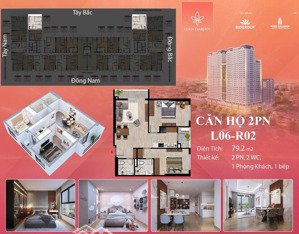 bán căn hộ 2pn, 2wc tại eden garden thái bình, giá cực chất 2,537 tỷ, 79,2m2, căn góc