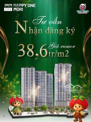bán cc happy one mori, lái thiêu 14, 38,5 triệu/m2, 66m2, 2pn, 2wc bào giao cao cấp lh: 
