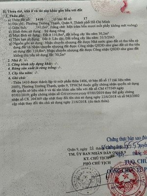 lô đất đẹp, shr rẻ nhất mặt tiền đường lò lu q9 đường rộng 30m, 141m2 giá chỉ 70 tr/m2