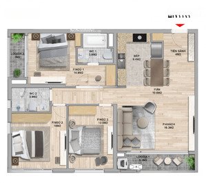 hiếm! căn góc đn 3 ngủ 108m2 - the zei view pháo hoa 15.6 tỷ có tl (chuẩn tt, giá)