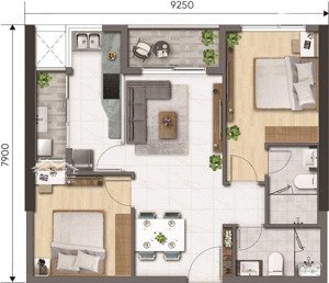 cần bán nhanh căn hộ 2pn, 2wc, 3,850 tỷ, allin d - aqua quận 8