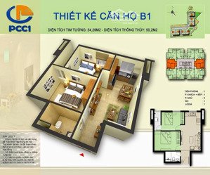 bán căn hộ 54m2 ct2 tằng cao, sđcc
