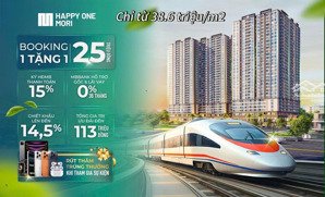căn hộ 1pn + happy one mori đơn giá từ 38.6tr/m2, chiết khấu lên tới 12.5%