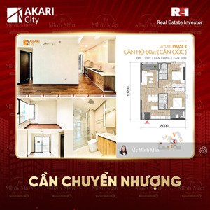 chủ ngộp bán giá lỗ rẻ căn góc, 2pn 80m2 sổ hồng, akari bình tân, nam long giai đoạn 2, được vay nh