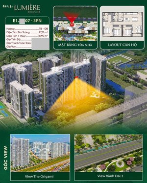 tháp e1 căn 3pn rẻ nhất thị trường 6tỷ, tầng trung view trung tâm thành phố