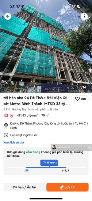 nhà mặt tiền bùi viện q1 70m2 đất 190m2 3 lầu sổ hồng đủ cho vay đc 30 tỷ nh giá bán33ty 