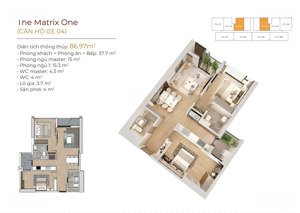 bán gấp căn hộ 89m2, 2pn tại the matrix one, cửa tn, ban công đb, full đồ đẹp. giá 9,9 tỷ