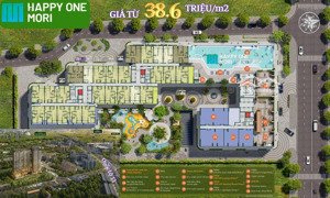 happy one mori mở bán đợt f0, trung tâm lái thiêu, view sân golf, chỉ 38.6 triệu, ck 13%, rttt,