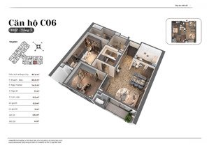 căn hộ đẹp xuất sắc tại tháp đôi kepler land, 93 triệu, 82m2, 2pn, 2wc ký trực tiếp cđt
