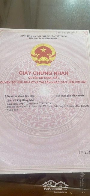 chính chủ cần bán miếng đất dt 15*13m. thổ cư 54m2 có nhà cấp 4 10*13m nhà ở hoặc buôn bán tốt