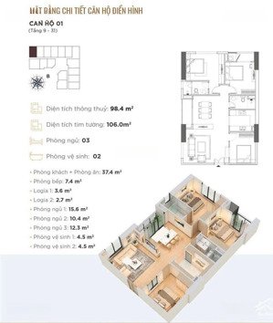 hiếm! trục 01 căn 3 ngủ - 98,4m thông thủy golden park giá 11.6 tỷ (chuẩn giá) có tl