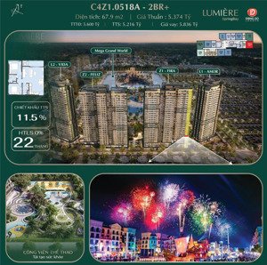 sở hữu căn hộ 2pn+ đẳng cấp tại lumière spring bay - view pháo hoa mãn nhãn!