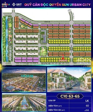 chính chủ bán lô c10-63 trục kinh doanh vip nhất sun hà nam, ngay sau là quảng trường và phố đi bộ.