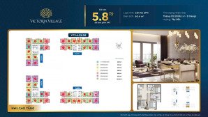 hot deal victoria village q2 căn hộ 2pn 60,4m giá chỉ 5,8 tỷ, thanh toán 4,32 tỷ bàn giao 03/2026