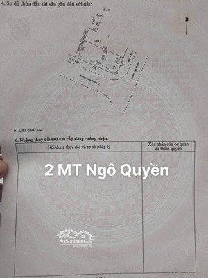 hiếm - 2 mặt tiền ngô quyền 172m2 - view biển - tặng nhà c4 đổ mê móng băng 4 tầng - chỉ 16.9 tỉ