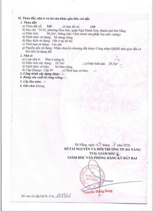 bán đất tặng nhà cấp 4 trên diện tích 96,3m2, tại huỳnh bá chánh, ngũ hành sơn