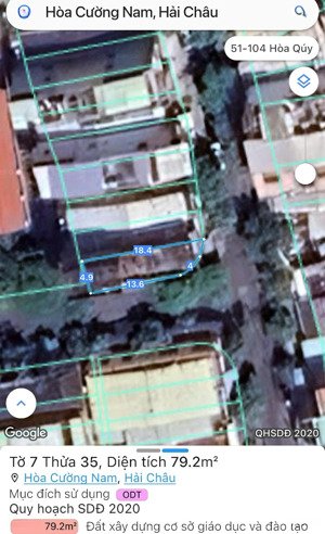 bán lô góc 2 mặt tiền hồ biểu chánh, hải châu, dt 79m2 ngang 4,9m, gần đh kiến trúc