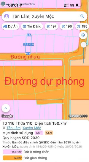 đất tặng nhà tân lâm - xuyên mộc - brvt