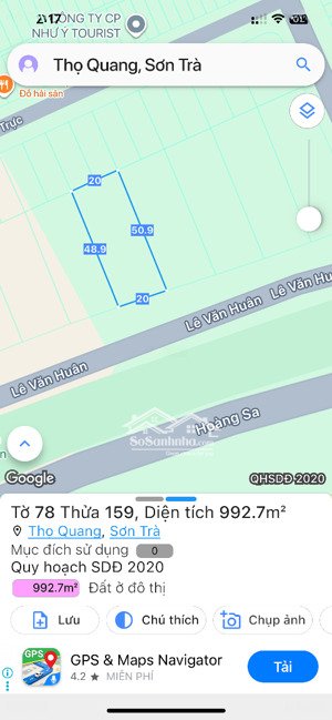 bán đất mặt tiền đường hoàng sa, 992m2, giá đầu tư chỉ 160 tỷ. lh: 