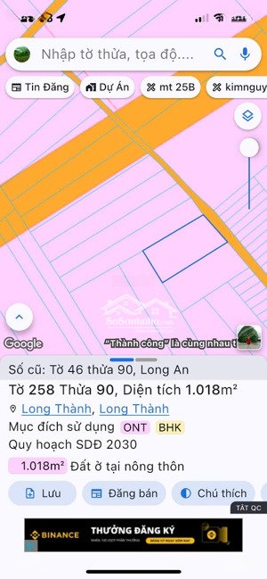 đất long an, long thành cũ ngau mặt trước sân bay, đường nhựa shr thổ cư sẵn.