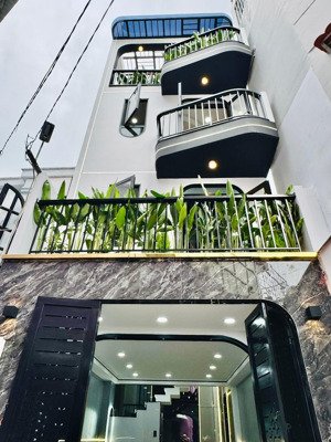 nhà xây mới 4 tầng 41.2m2 hẻm thông đường lê hoàng phái, ngay chợ an nhơn