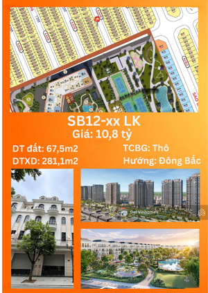 bán biệt thự liền kề 67,5m2 tại vinhomes ocean park 2, sát chung cư, giá 10,8 tỷ