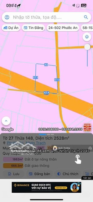 chủ gởi bán đất xã phước án, nhơn trạch - có thổ cư chỉ 3.2 tỷ/1000m2 - quy hoạch đất ở