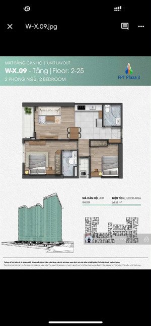 bán gấp căn hộ fpt plaza 3 view đẹp, giá tốt hướng tây lh 