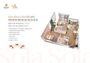 bán gấp 2pn, 2wc 54m2 giá 4,46 tỷ bao phí imperia sola park - vinhomes smart city lh: 