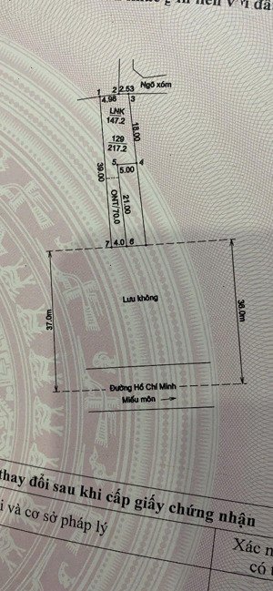 cần bán 217m2 mặt đường ql 21a đường hồ chí minh xã xuân mai