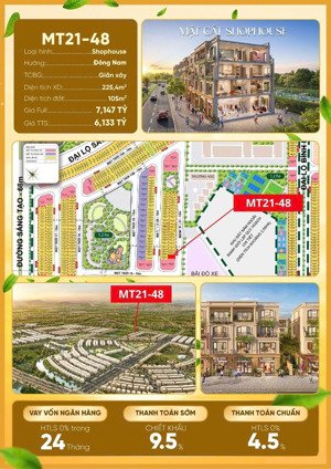shophouse 105m2 áp góc chỉ 6.133 tỷ. mặt tiền 7.5m vinhomes golden city hải phòng, 58.4 triệu/ m2