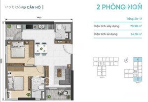 d-aqua quận 8 - căn góc 2pn dt 71m2 giá 4,195 tỷ