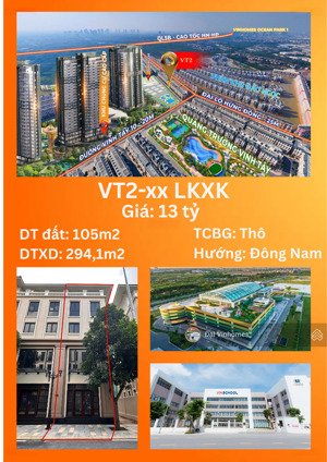 bán biệt thự liền kề 105m vinhome ocean park 3, giá cực rẻ 13 tỷ ~ 123tr/1m2
