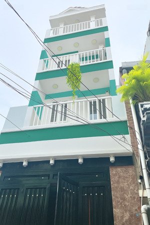 nhà 4 tầng, đường tỉnh lộ 10, 38m2, 4x9.5m, 4 phòng, hẻm xe hơi, kdc ổn định.