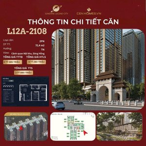 bán chung cư cao cấp 2pn 72.4m2 sunshine legend city hưng yên gần ocean city 3.89 tỷ tts 