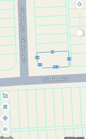 bán lô góc 2mt đường cổ mân mai 3 và 5 , hòa xuân, cẩm lệ, dt 152m2, giá 6 tỷ 5 tl