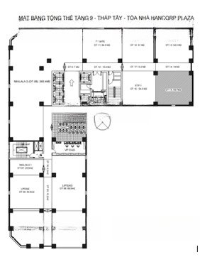 cho thuê văn phòng tầng 9 - tháp tây - tòa hancorp plaza, 72 trần đăng ninh