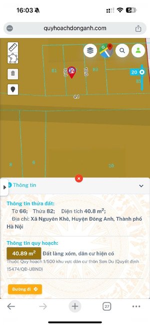 chủ ngủ quên bán đất đẹp nguyên khê - ô tô vào - không qh. 3.35 tỷ