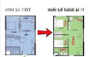 giá siêu tốt căn hộ ld2 1pn+1 48m2 giá 3,48 tỷ thiết kế làm 2 ngủ, tầng trung view thoáng