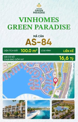 duy nhất nhà phố vinhomes cần giờ giá tốt nhất, ngay trục chính 50m - trục as, dt lớn 100m2