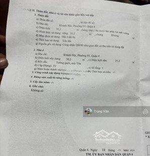 chỉ 3,8 tỷ - nhà nát 35,2m2 - hẻm khánh hội hiếm bán