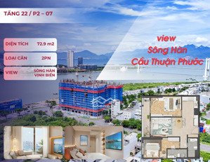 chính chủ bán gấp căn 2pn tầng 22 view sông hàn + vịnh - sổ hồng sở hữu lâu dài, pháp lý đầy đủ